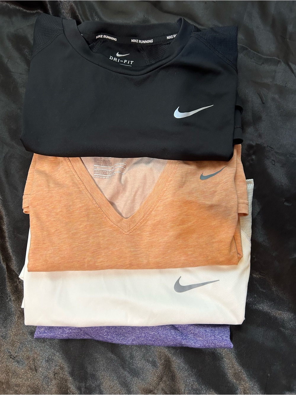 Nike Women’s Short Sleeve Tees — Black, Orange, White, Purple